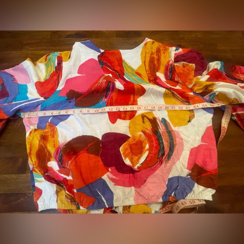 New! Ashley Stewart Colorful Abstract Button Blouse -18/20 - Picture 6 of 7